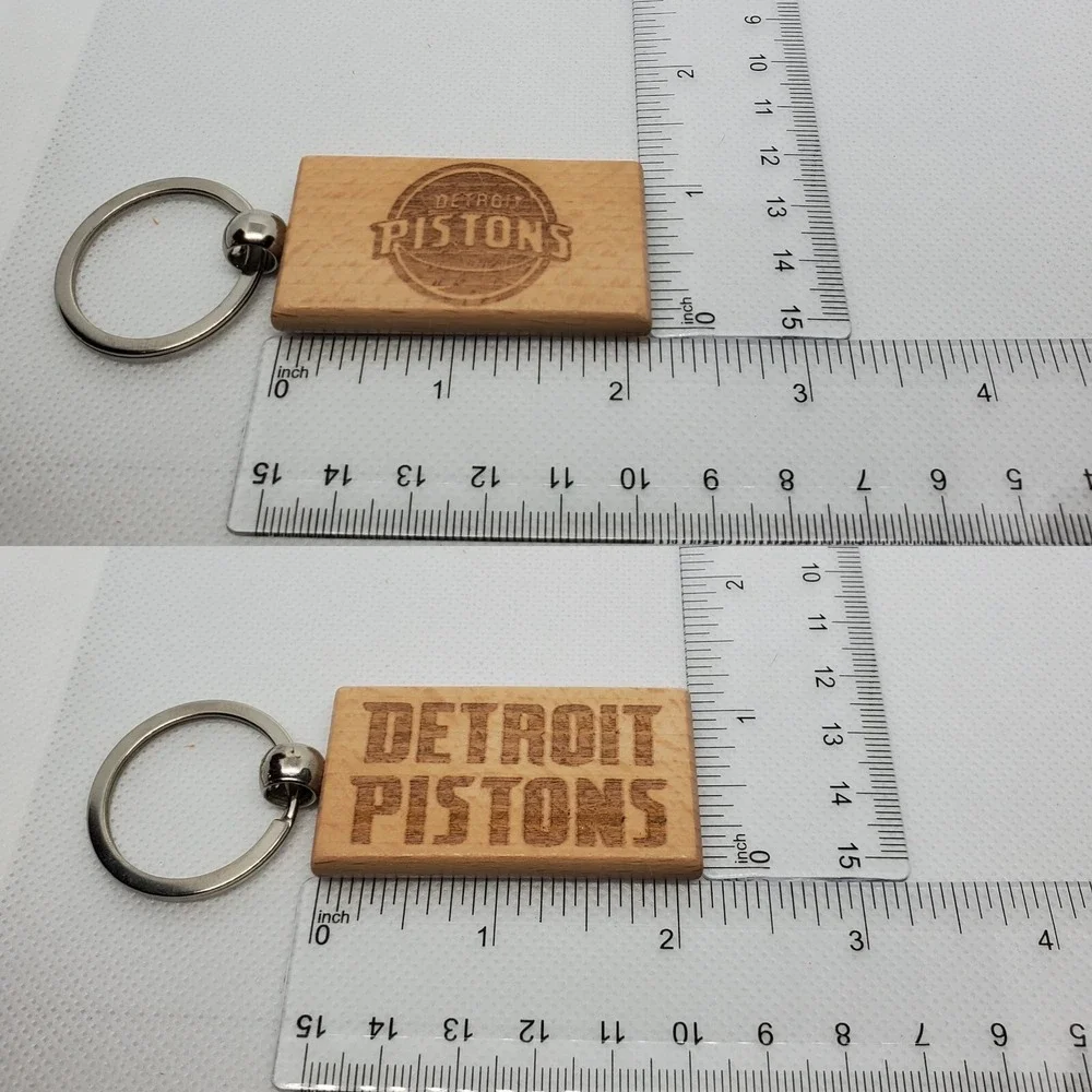DETROIT‎ PISTONS BASKETBALL one custom wood keychain laser burned